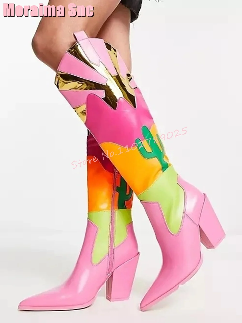 The Ethnic Fashion - Bottes hauteur genou pour femmes, couleurs