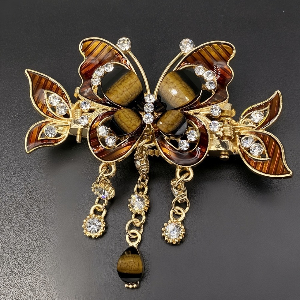 Ethnic Fashion Designer - Pince à cheveux papillon en strass