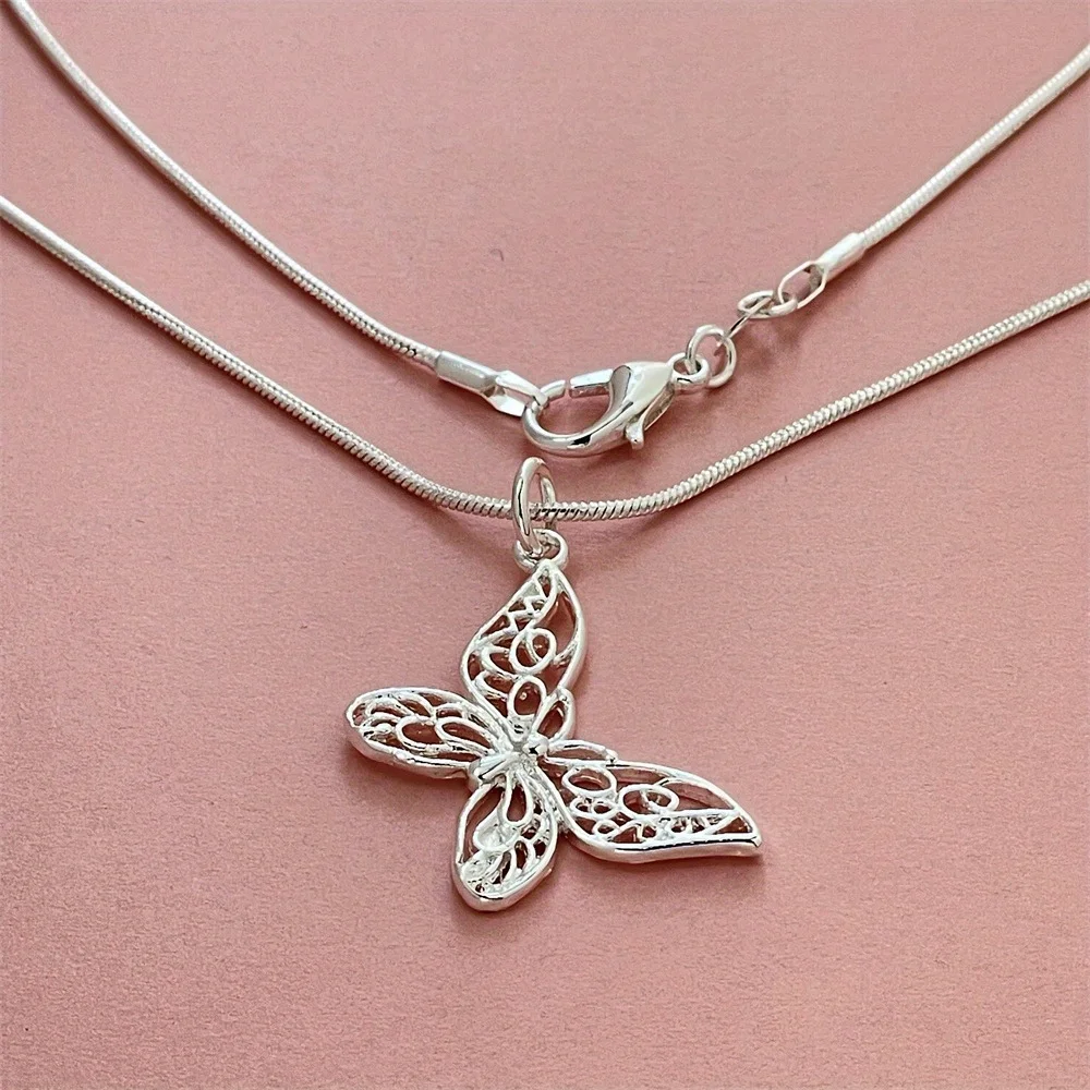 Ethnic Fashion Designer - Colliers papillon y2k en argent Sterling