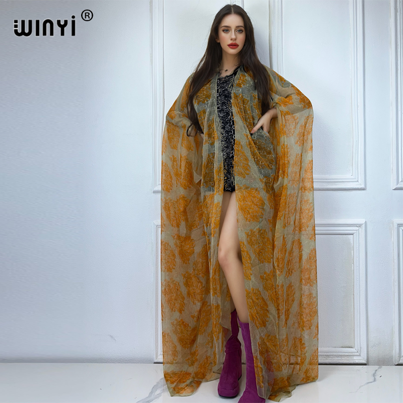 Kaftan Women Boho - WINYI-Robe de plage maxi kimono pour