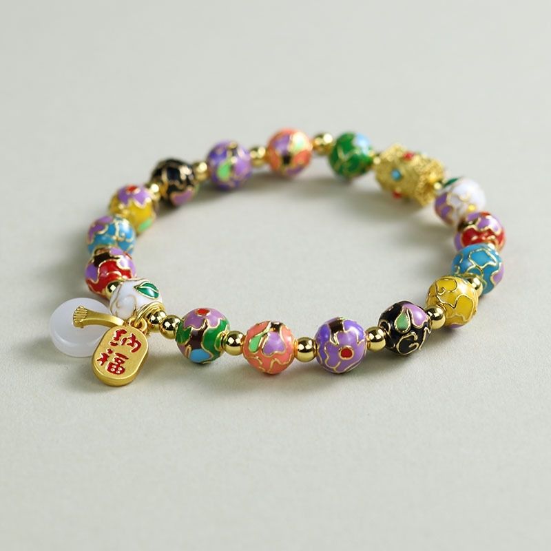 Ethnic Contemporary Fashion - Bracelet ethnique en émail cloisonné, tressé