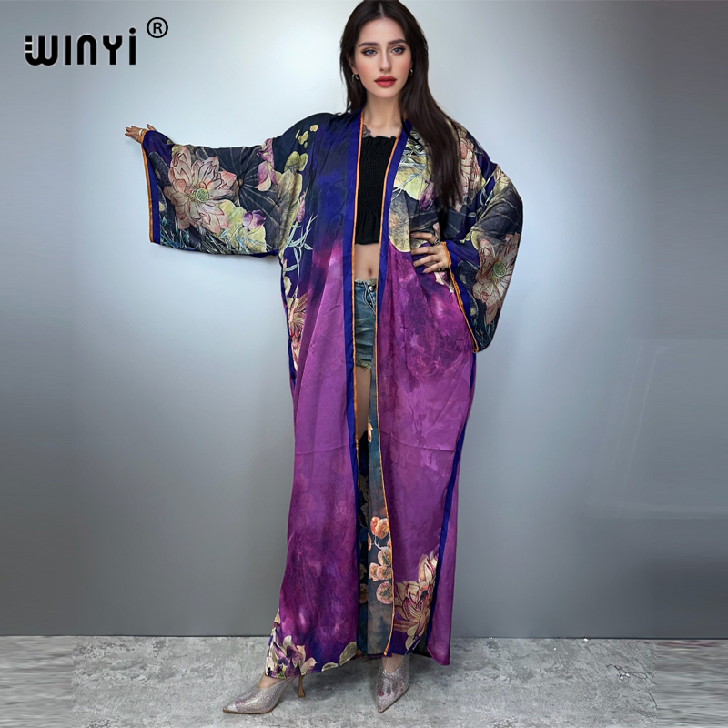 Kaftan Women Boho - WINYI kimono robe imprimée de haute