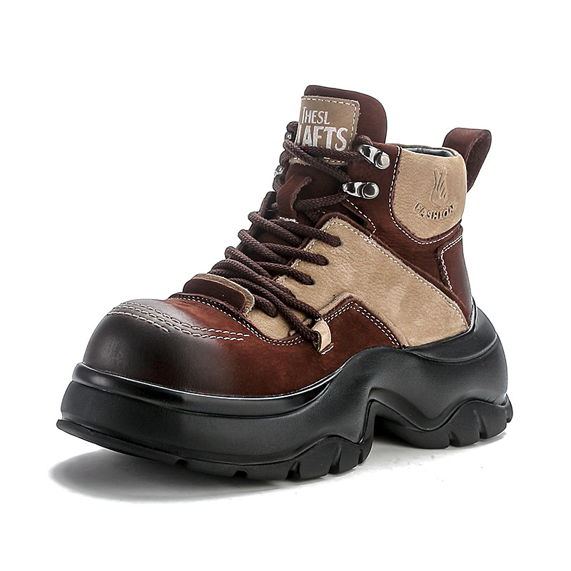 The Ethnic Fashion - Bottines compensées en cuir véritable de