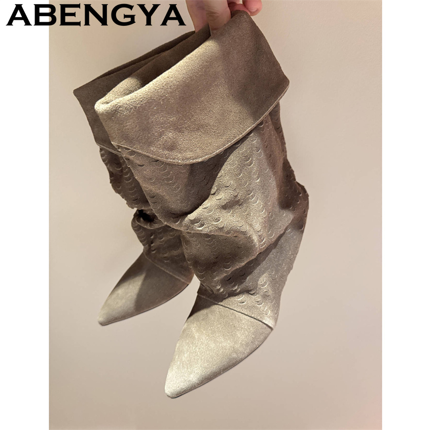 Bottines mi-mollet pour femme, - The Ethnic Fashion avis et prix