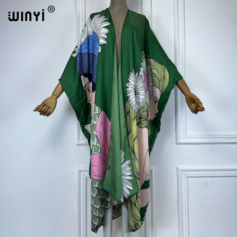 WINYI-Kimono imprimé style boh - Kaftan Women Boho avis et prix