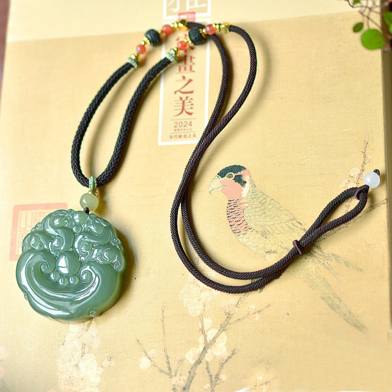 Pendentif en Jade Hetian Natur - Go Ethnic Fashion avis et prix
