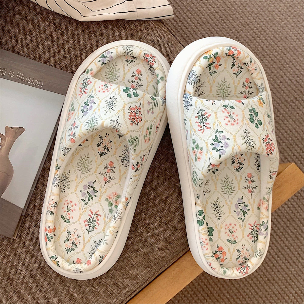 Pantoufles de maison en lin po - Ethnic Fashion Designer avis et prix