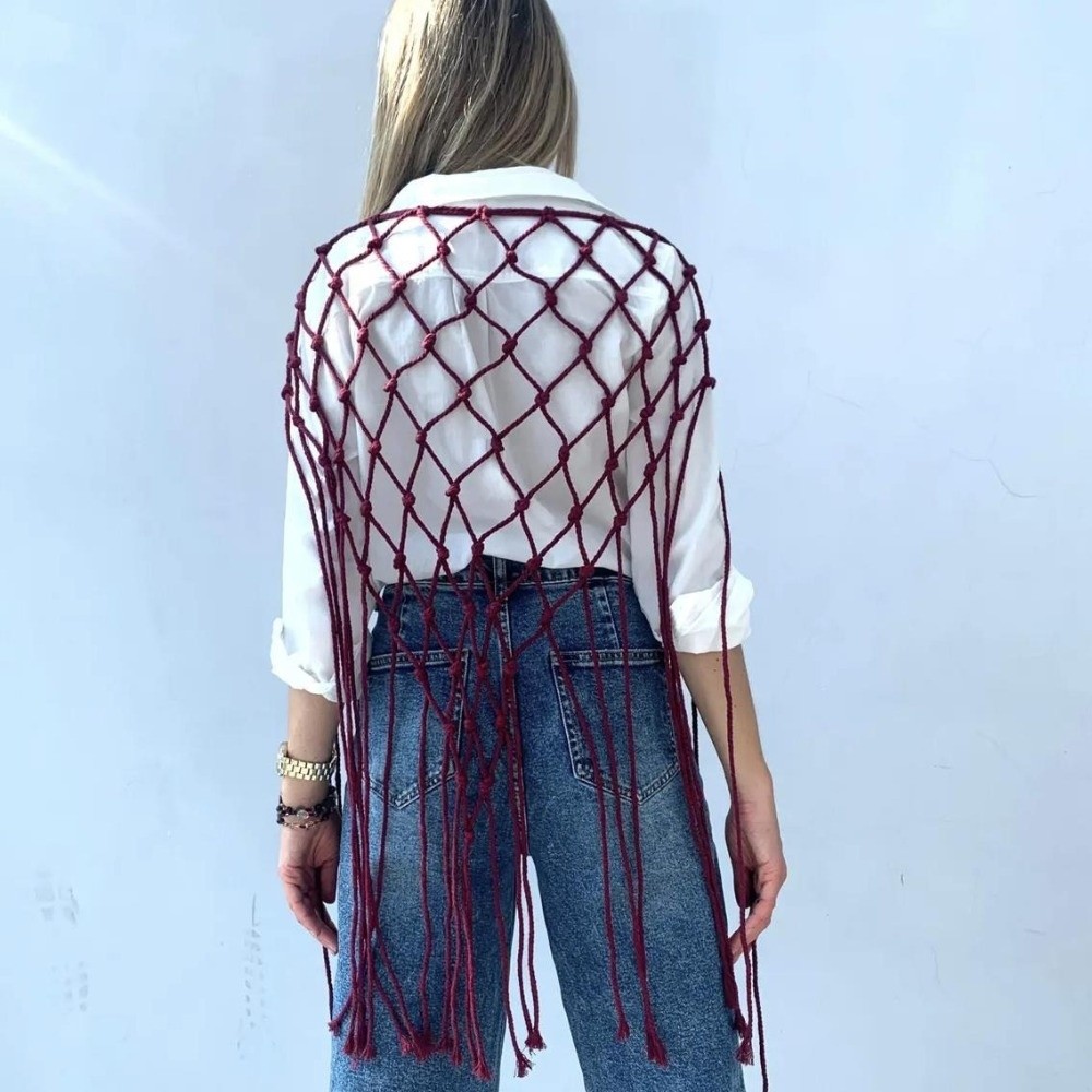 Écharpe-châle bohème à franges - Ethnic Fashion Designer avis et prix